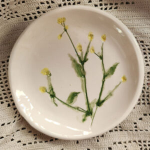 Blossom Adornments: Hand-Painted Mini Ceramic Plate