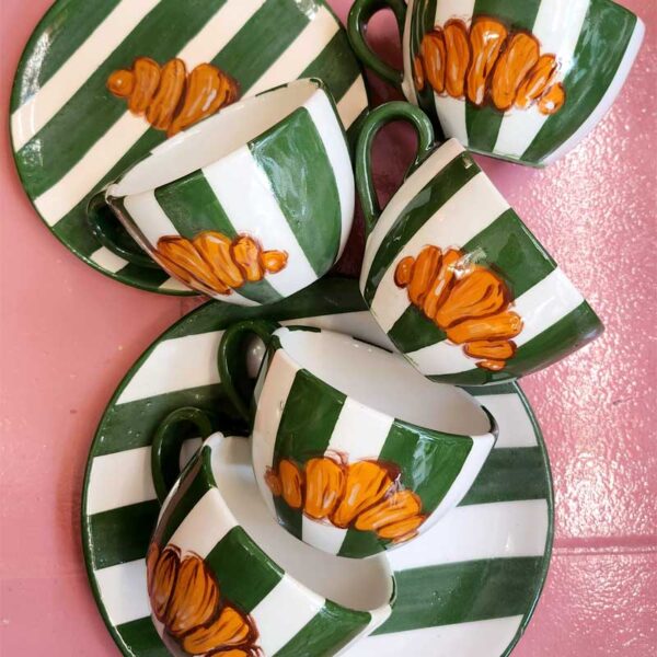 croissant, ceramic plates, ceramic mugs, ceramic, French bakery,Parisian café, croissant mug